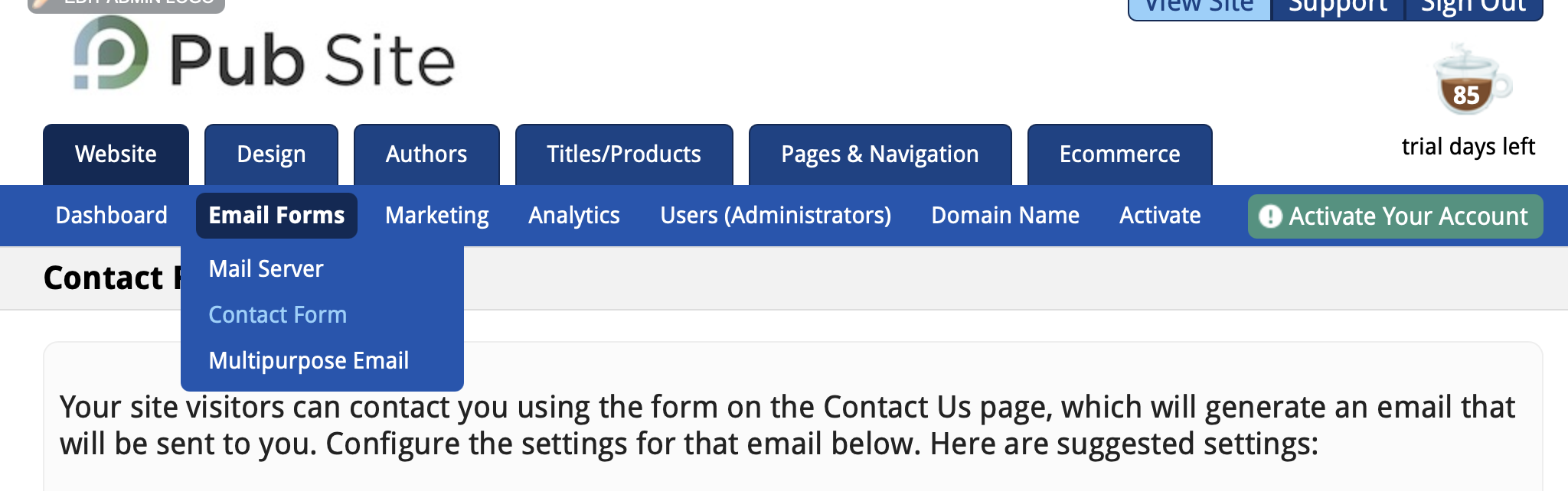 Using a Gmail Address in Your Contact Form Pub Site Help